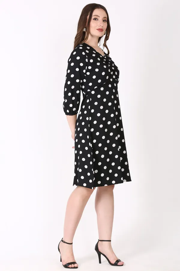 Black_Crepe_Party_Polka_Print_A-Line_Dress_For_Women