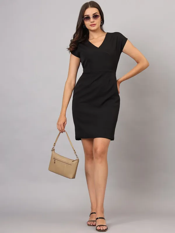 Black_Lycra_Blend_Party_Solid_Asymmetric_Dress_For_Women
