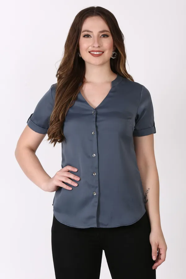 Grey_Cotton_Blend_Casual_Solid_Shirt_For_Women