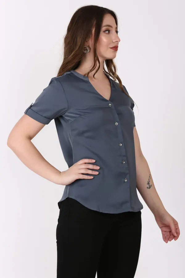Grey_Cotton_Blend_Casual_Solid_Shirt_For_Women