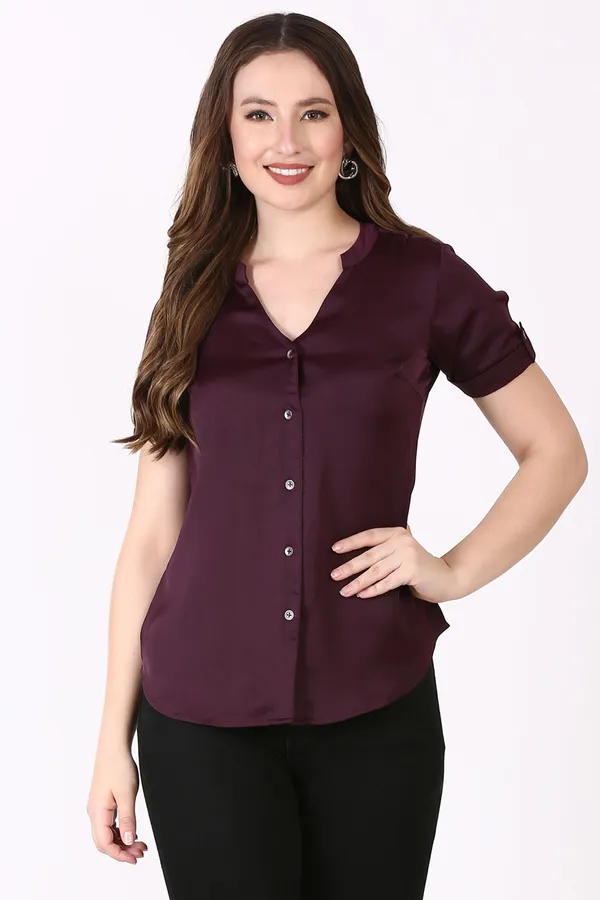 Purple_Cotton_Blend_Casual_Solid_Shirt_For_Women