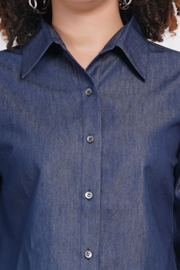 Blue_Denim_Casual_Solid_Shirt_For_Women