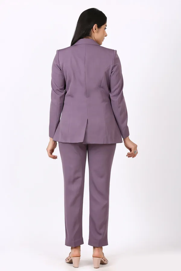 Purple_Polyester_Blend_Formal_Womens_Pantsuit,_Single_Button_Blazer_With_Straight_Pants_Mauve_For_Women