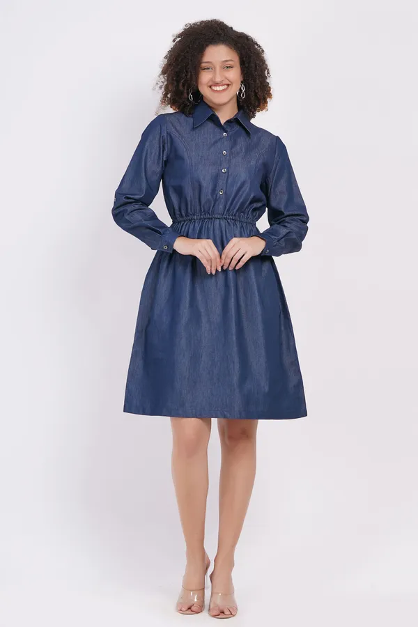 Blue_Denim_Casual_Self_Design_A-Line_Dress_For_Women