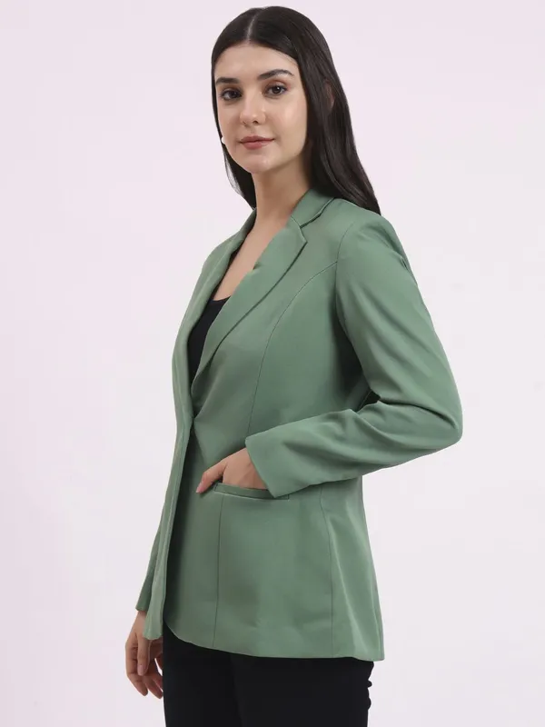 Green_Formal_Single_Breasted_Blazer_For_Women