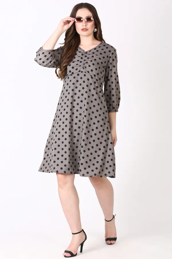 Grey_Crepe_Party_Polka_Print_A-Line_Dress_For_Women