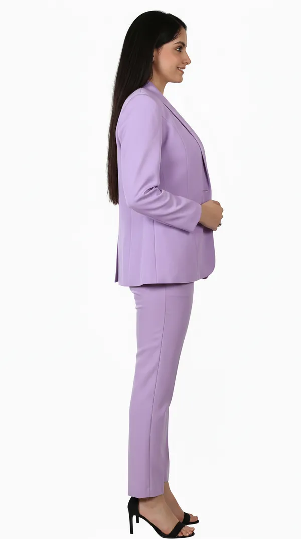 Lavender_Polyester_Blend_Formal_Pantsuit_Single_Button_Blazer_With_Straight_Pants_For_Women