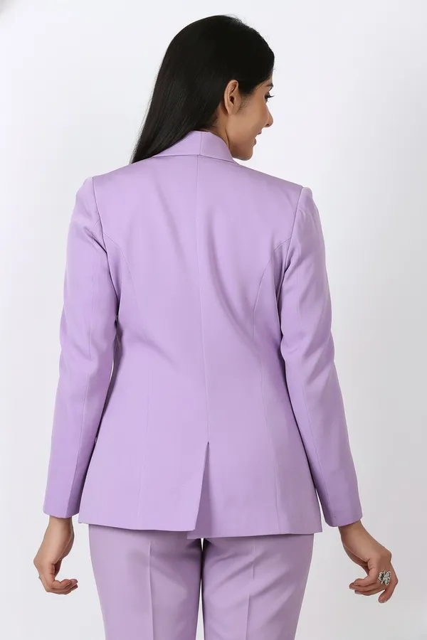 Lavender_Polyester_Blend_Formal_Pantsuit_Single_Button_Blazer_With_Straight_Pants_For_Women