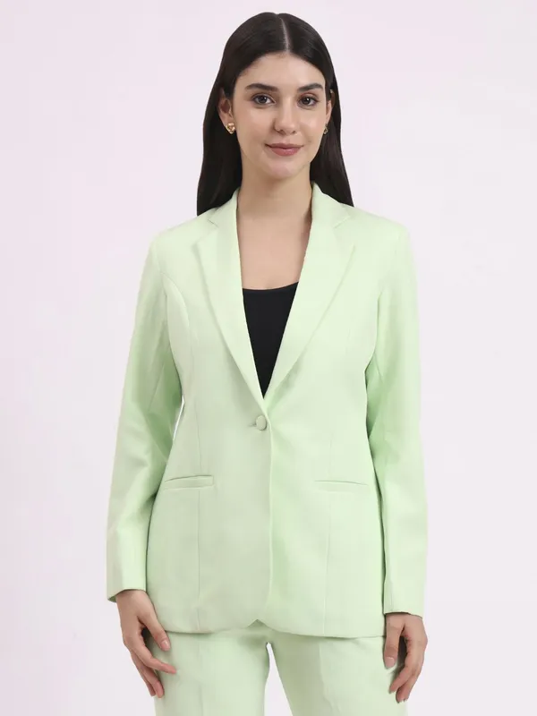 Light_Green_Formal_Single_Breasted_Blazer_For_Women
