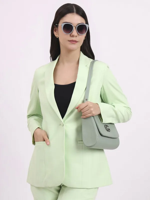 Light_Green_Formal_Single_Breasted_Blazer_For_Women