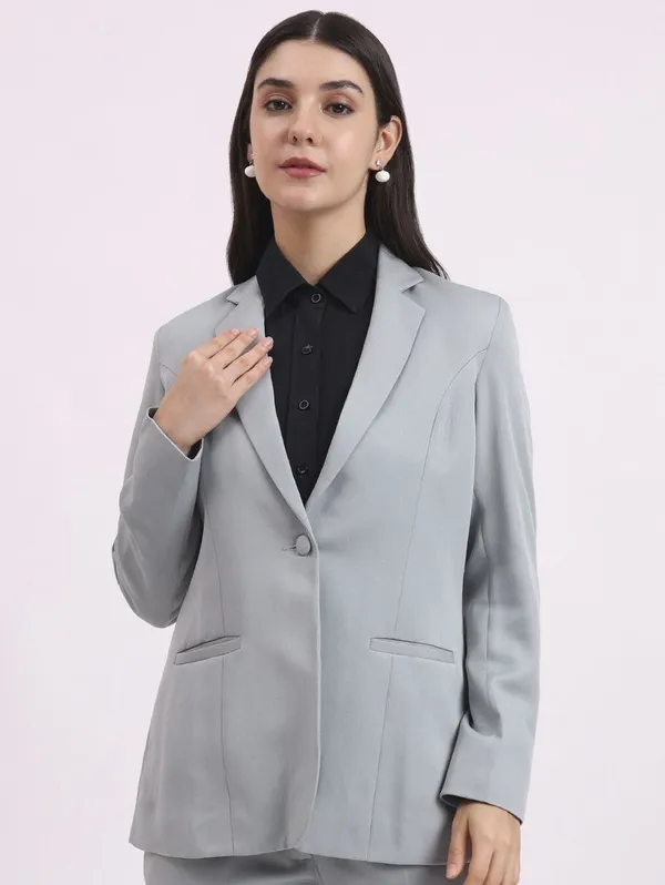 Light_Grey_Formal_Single_Breasted_Blazer_For_Women