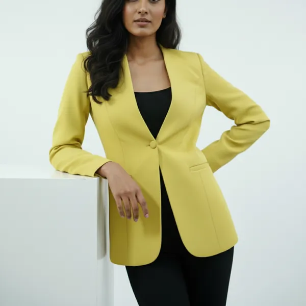 Lime_Yellow_Opend_Front_Women_Blazer