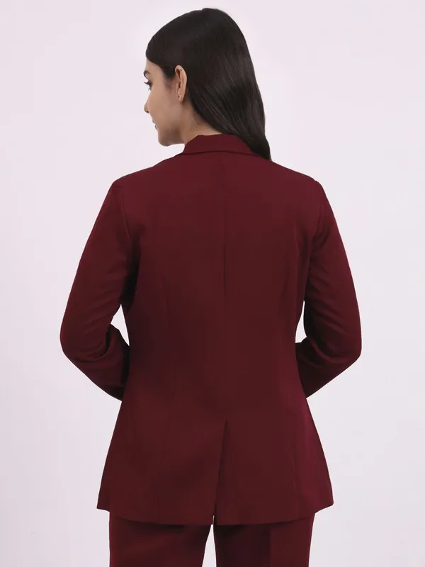 Maroon_Formal_Single_Breasted_Blazer_For_Women