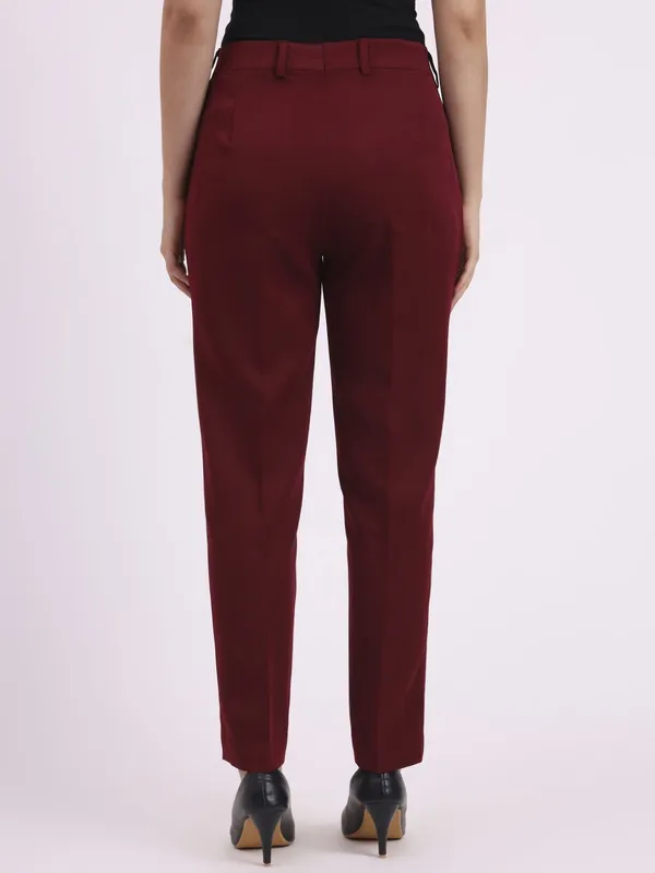 Maroon_Formal_Slim_Fit_Trouser_For_Women