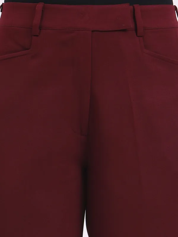 Maroon_Formal_Slim_Fit_Trouser_For_Women