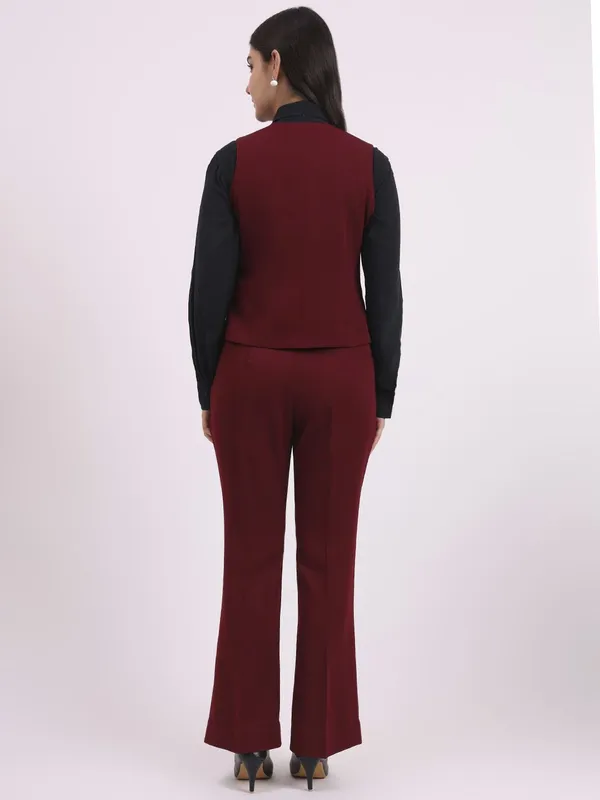 Maroon_Solid_Women_Waistcoat