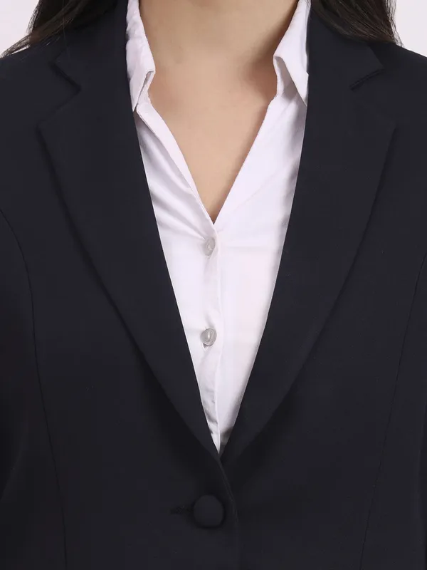 Navy_Polyester_Blend_Formal_Pantsuit_Single_Button_Blazer_With_Straight_Pants_For_Women