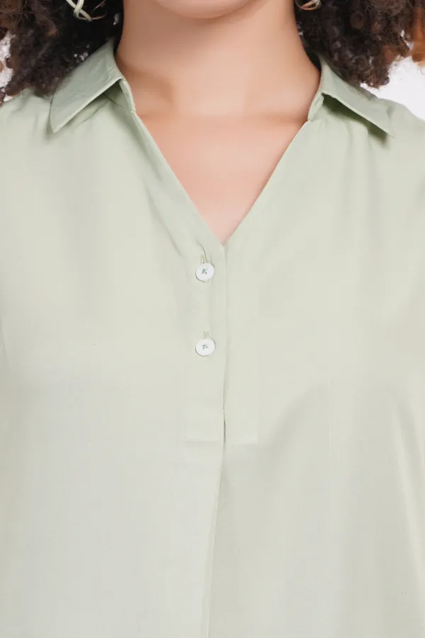 Pista_Green_Sleevless_Polyester_Spandex_Top_For_Women
