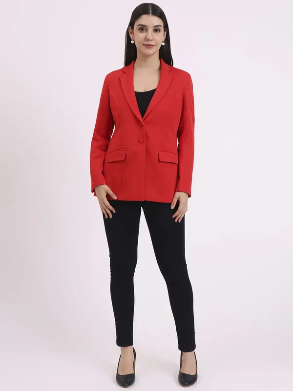 Red_Formal_Single_Breasted_Blazer_Notch_Lapel_For_Women