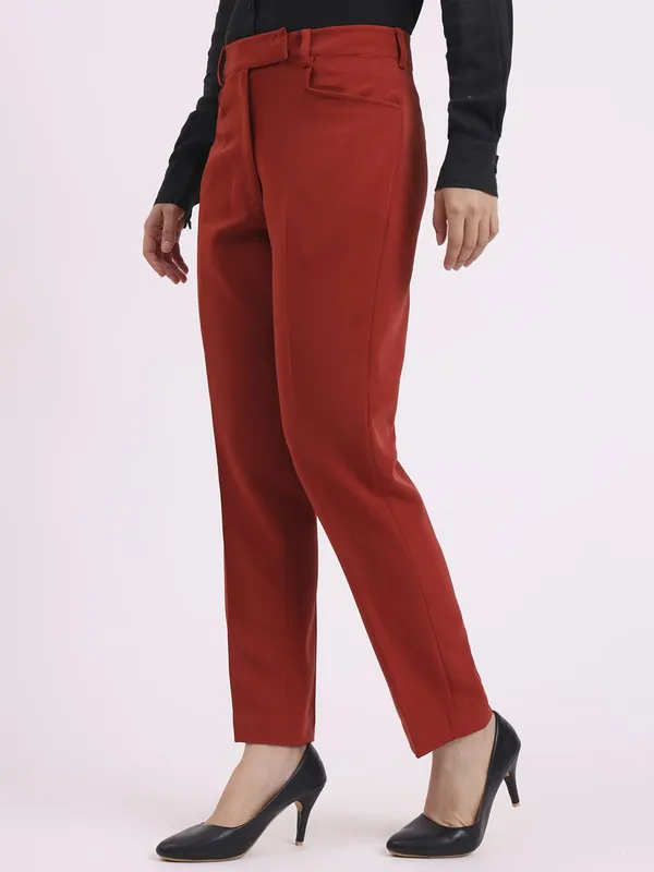 Red_Formal_Slim_Fit_Trouser_For_Women