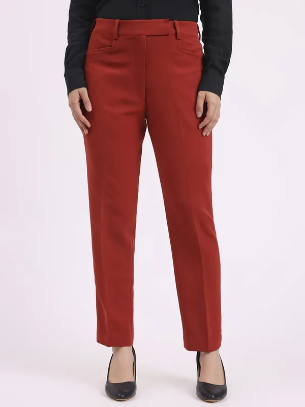 Red_Formal_Slim_Fit_Trouser_For_Women