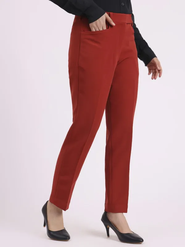 Red_Formal_Slim_Fit_Trouser_For_Women
