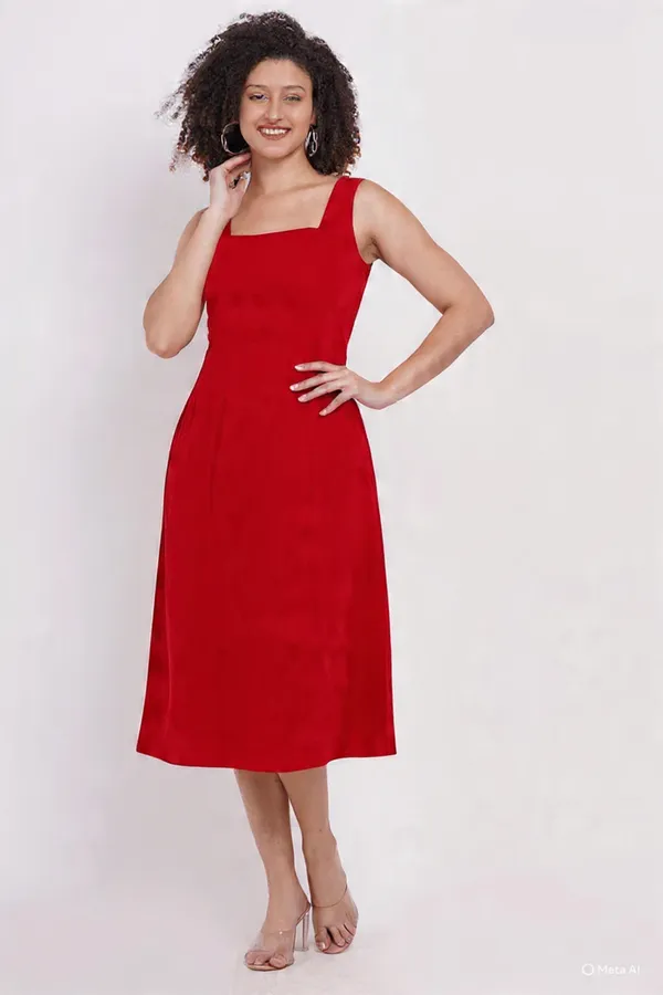 Red_Women_Sleevless_Dress