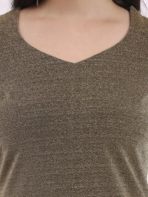 Women_Bodycon_Golden_Knee/Mid_Thigh_Length_Dress