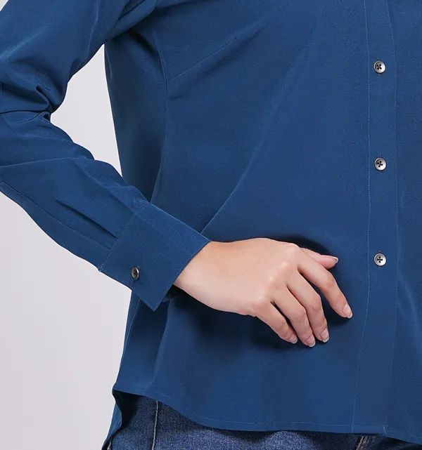 Women's_Teal_Blue_Formal/Casual_Shirt,_Long_Sleeve,_Sleeve_Button,_Collared