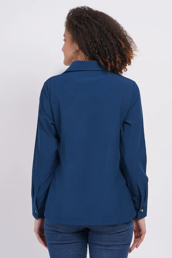 Women's_Teal_Blue_Formal/Casual_Shirt,_Long_Sleeve,_Sleeve_Button,_Collared