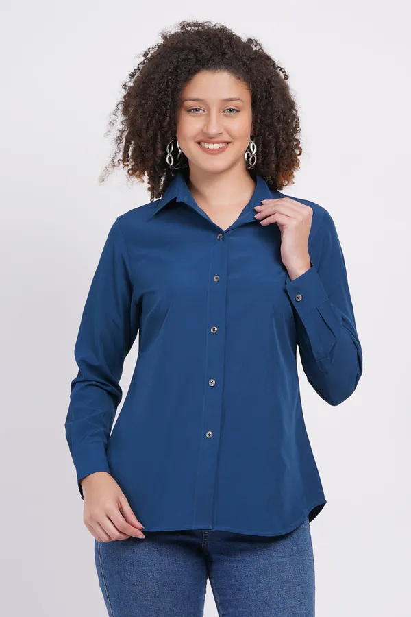 Women's_Teal_Blue_Formal/Casual_Shirt,_Long_Sleeve,_Sleeve_Button,_Collared