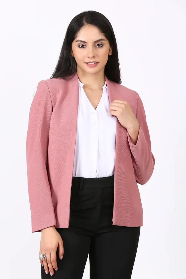 EDENRYD_Formal_Pant_suit_set_Open_front_Blazer_Dusty_Pink_with_Black_pant_set