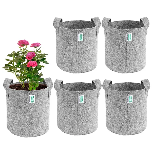 Pack_Of_5_Grey_Geo_Fabric_Plant_Grow_Bag__400_Gsm
