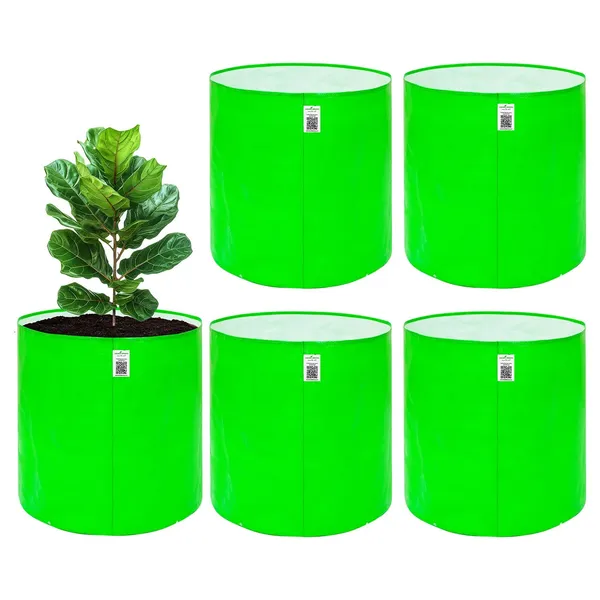 Pack_Of_5_Green_Hdpe_Circular_Grow_Bag_260_Gsm