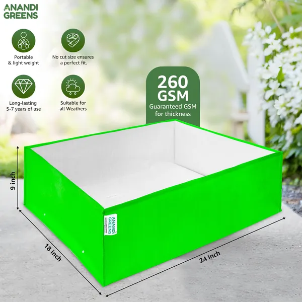 Pack_Of_2_Green_Hdpe_Rectangle_Grow_Bag_24X18X9_In_260_Gsm