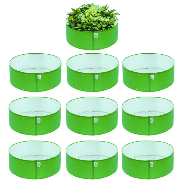 Pack_Of_10_Green_Hdpe_Circular_Grow_Bag_12X6_In_260_Gsm