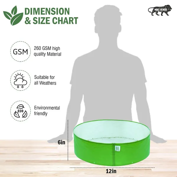 Green_Hdpe_Circular_Grow_Bag_12X6_In_260_Gsm