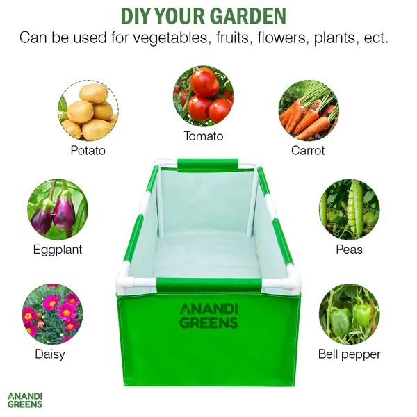 Green_Hdpe_Rectangular_Grow_Bag_3X1.5X1_Ft_With_Upvc_Frame