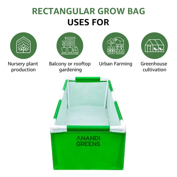 Green_Hdpe_Rectangular_Grow_Bag_3X1.5X1_Ft_With_Upvc_Frame