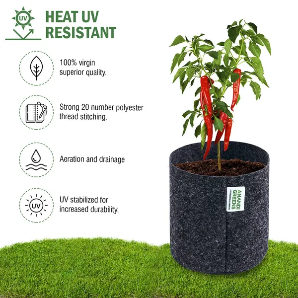 Dark_Grey_Geo_Fabric_Plant_Grow_Bag_6X6_In_400_Gsm