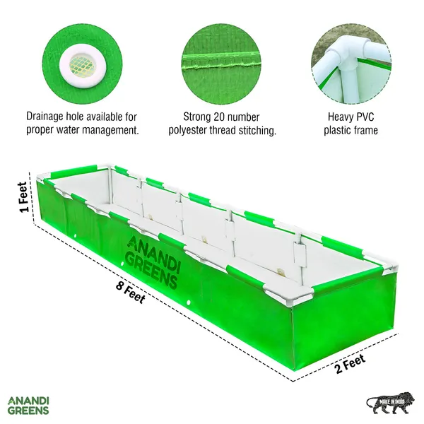 Green_Hdpe_Rectangular_Grow_Bag_8X2X1_Ft_360_Gsm