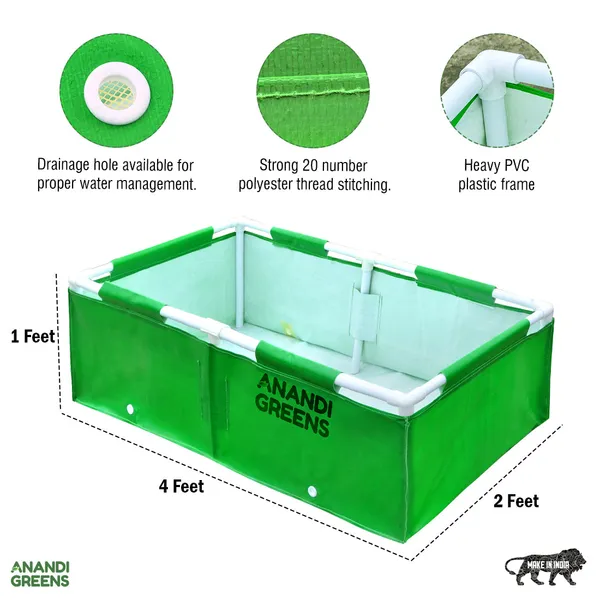 Green_Hdpe_Rectangular_Grow_Bag_4X2X1_Ft_360_Gsm