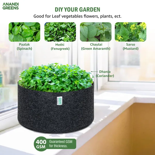 Dark_Grey_Geo_Fabric_Plant_Grow_Bag_18X9_In_400_Gsm