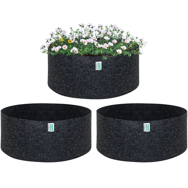 Pack_Of_3_Dark_Grey_Geo_Fabric_Plant_Grow_Bag_24X9_In_400_Gsm