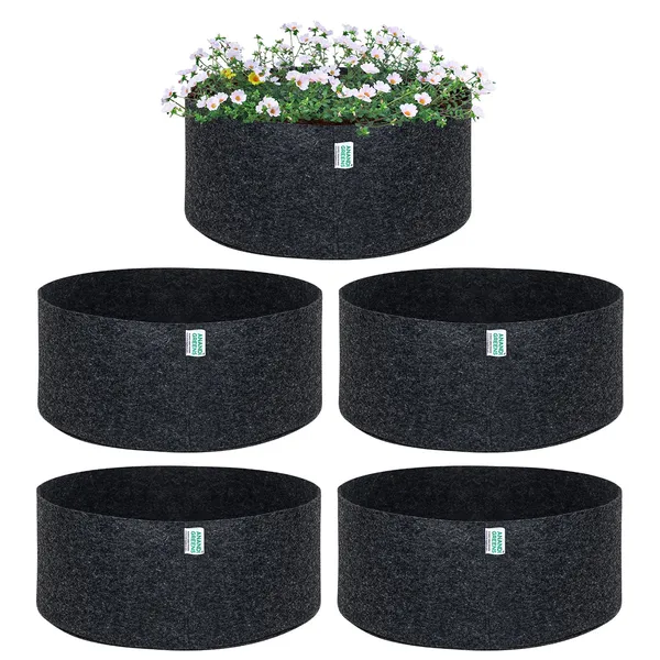 Pack_Of_5_Dark_Grey_Geo_Fabric_Plant_Grow_Bag__400_Gsm