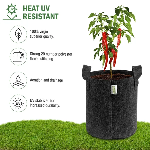 Pack_Of_10_Dark_Grey_Geo_Fabric_Plant_Grow_Bag_400_Gsm