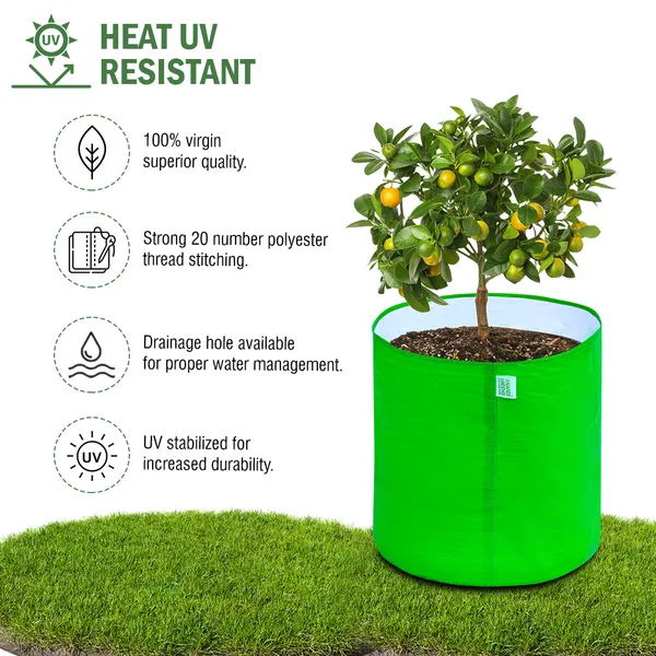 Pack_Of_10_Green_Hdpe_Circular_Grow_Bag_9X12_In_260_Gsm