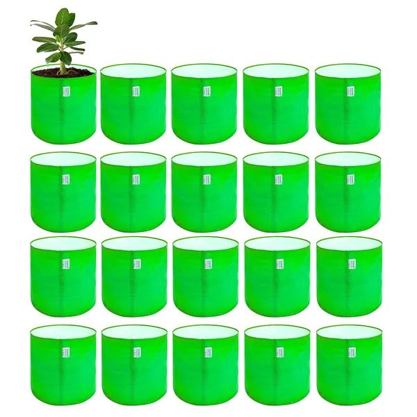 Pack_Of_20_Green_Hdpe_Circular_Grow_Bag_9X12_In_260_Gsm