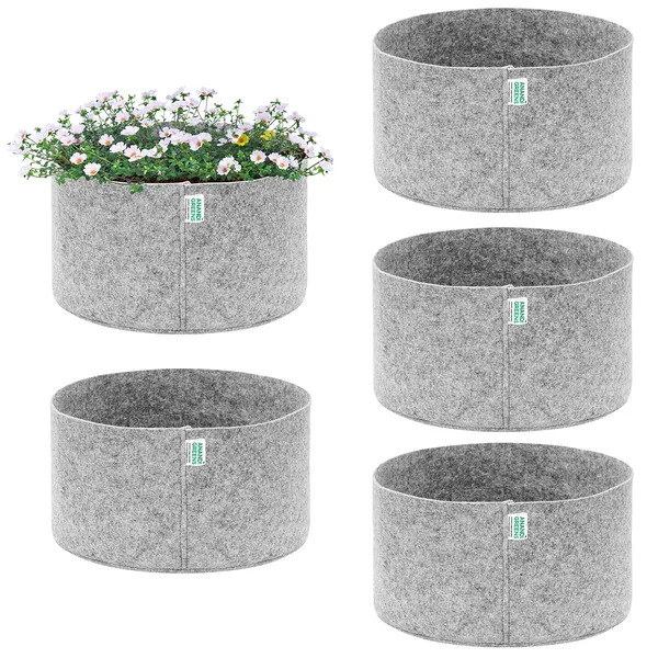 Pack_Of_5_Grey_Geo_Fabric_Plant_Grow_Bag_400_Gsm