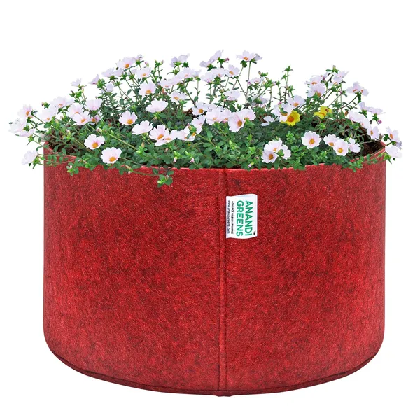 Pack_Of_5_Maroon_Geo_Fabric_Plant_Grow_Bag_400_Gsm